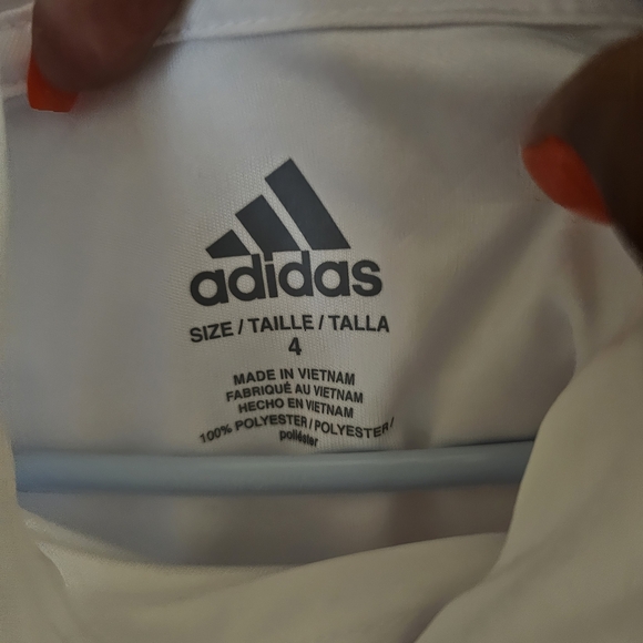 Adidas Kids White Hoodie Shirt - Picture 7 of 8